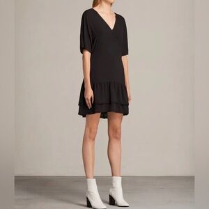 Allsaints black Marley short sleeve dress